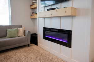 View of carpeted living area