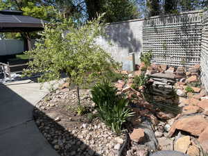 Pond with waterfall
