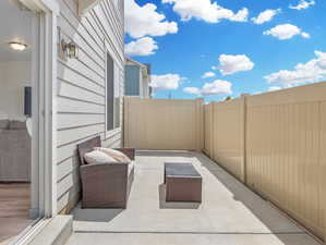 Fully fenced private patio area with plenty of room for entertaining and BBQ's.  A hot tub would like nice here.