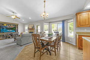 Spacious dining area with sliding glass doors to the backyard
