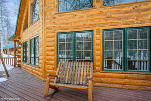 View of wooden deck