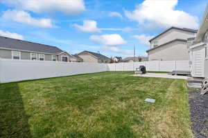 Yes, It's finished. Yes, it's a big yard. Yes, it's included.
