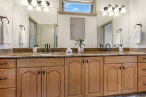 Bathroom with a sink and double vanity