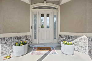 Front Entrance, newly painted door.