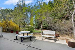 Large private patio.
