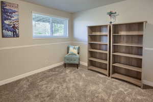 Unfurnished room with baseboards and carpet flooring