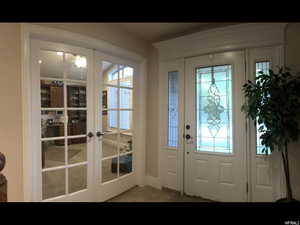 Entry Foyer with french doors leading to private office