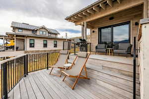 Wooden deck with grilling area