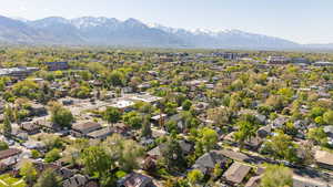 Unannotated aerial view highlighting proximity to Westminster University, Downtown Sugarhouse, and Mountain sports