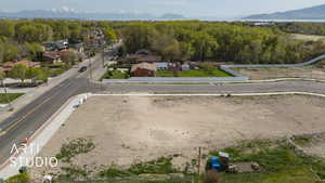Aerial view featuring a mountain view