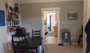 View of tiled dining area