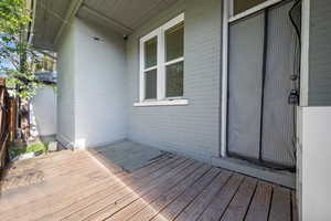 Wooden terrace with fence