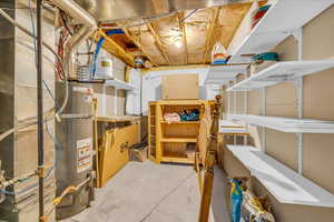 Storage with water heater