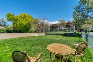 View of yard with fence