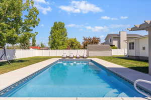 Pool with fenced in yard