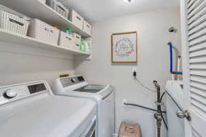 Clothes washing area with laundry area and washer and dryer