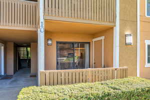 Property entrance and patio