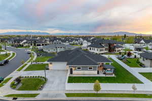 Aerial view with a residential view and a mountain view