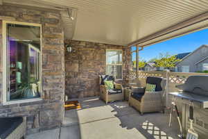 View of patio / terrace featuring a grill