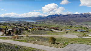 View of mountain feature featuring a water view