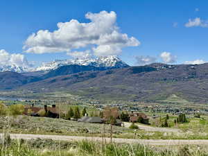 South view looking at Snowbasin mountain peaks.