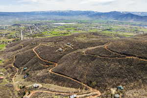 Aerial view featuring a mountain view