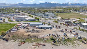 Drone / aerial view featuring a mountain view