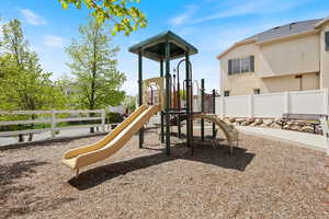 Community play area with fence