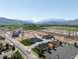 Aerial view featuring a mountain view and a rural view