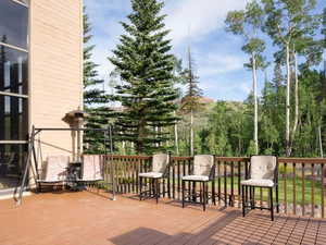 View of wooden deck
