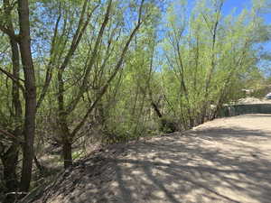 Exterior space featuring a view of trees