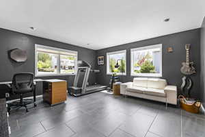 Home office/flex room/potential 4th bedroom with custom Iron works glass French door