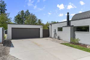 View of side of home with brick siding