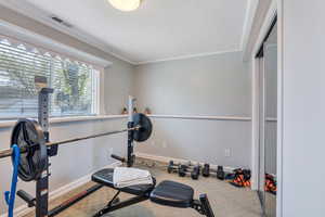 Basement bedroom can also be an exercise room or office