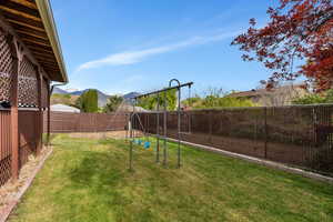Swing set in back yard