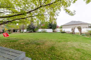 View of yard featuring a fenced backyard