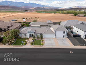 Bird's eye view with a mountain view and a residential view