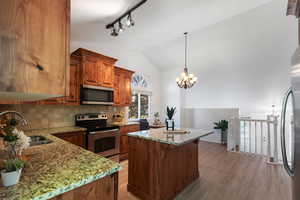 Kitchen looking towards main living room on lower level