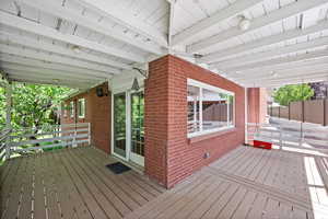 View of wooden deck