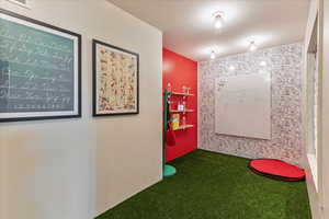 Interior space featuring carpet floors