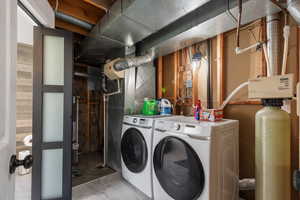 Laundry room featuring separate washer and dryer and laundry area
