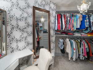 Walk in closet in main bedroom