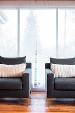 Living area featuring wood finished floors