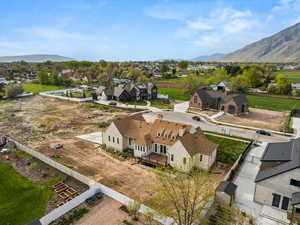 Aerial view with a residential view and a mountain view