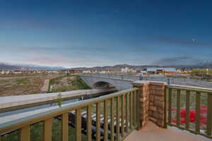 Balcony with a mountain view