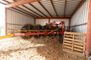View of horse barn