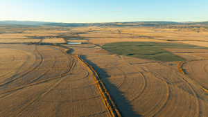 Aerial view featuring a mountain view and a rural view