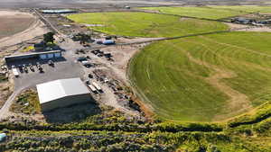 Aerial view of sparsely populated area