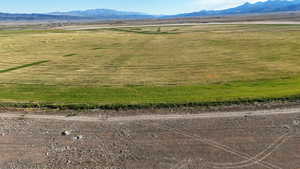 Aerial view of sparsely populated area featuring mountains