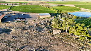 Aerial view of sparsely populated area